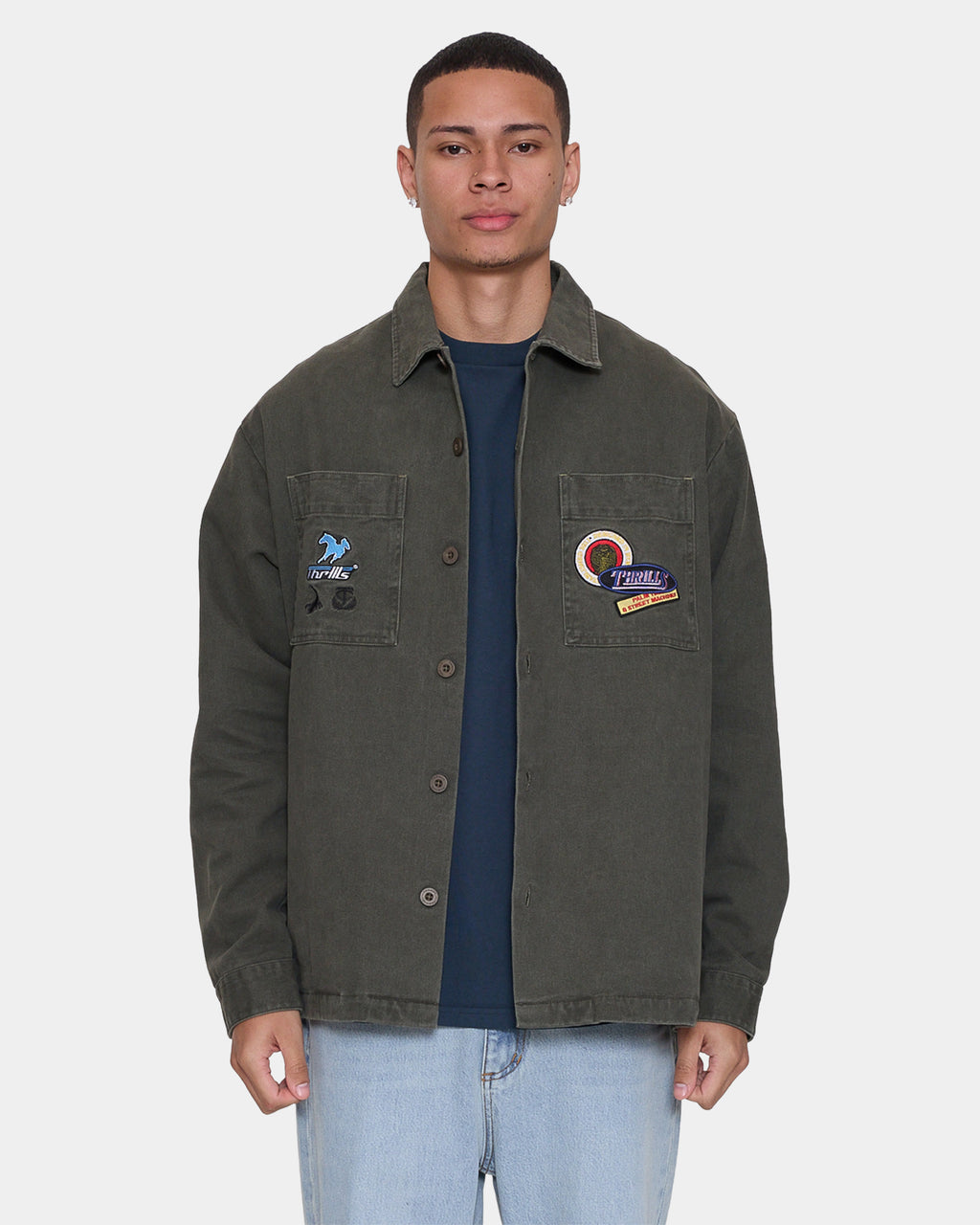 Mens Against All Odds Cropped Overshirt Casual Jacket