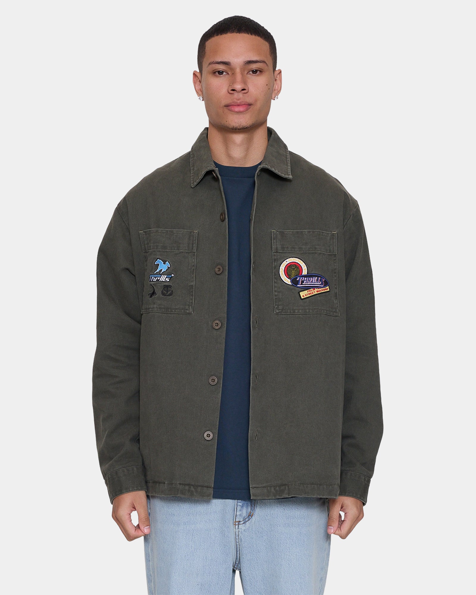 Mens Against All Odds Cropped Overshirt Casual Jacket