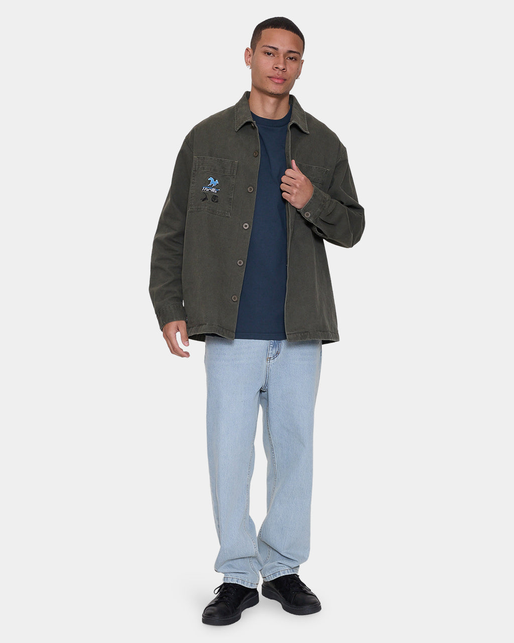 Mens Against All Odds Cropped Overshirt Casual Jacket