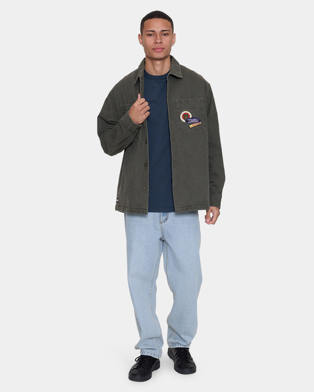 Mens Against All Odds Cropped Overshirt Casual Jacket