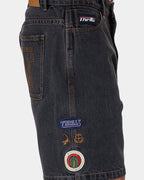 Mens Against All Odds Mid Slacker Relaxed Denim Shorts