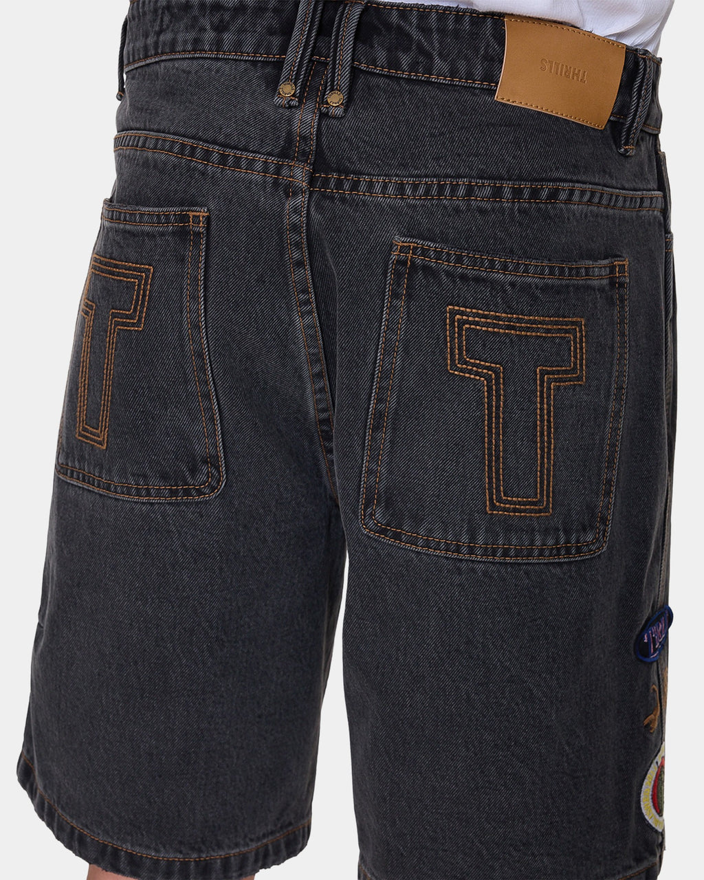 Mens Against All Odds Mid Slacker Relaxed Denim Shorts