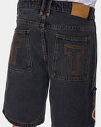 Mens Against All Odds Mid Slacker Relaxed Denim Shorts