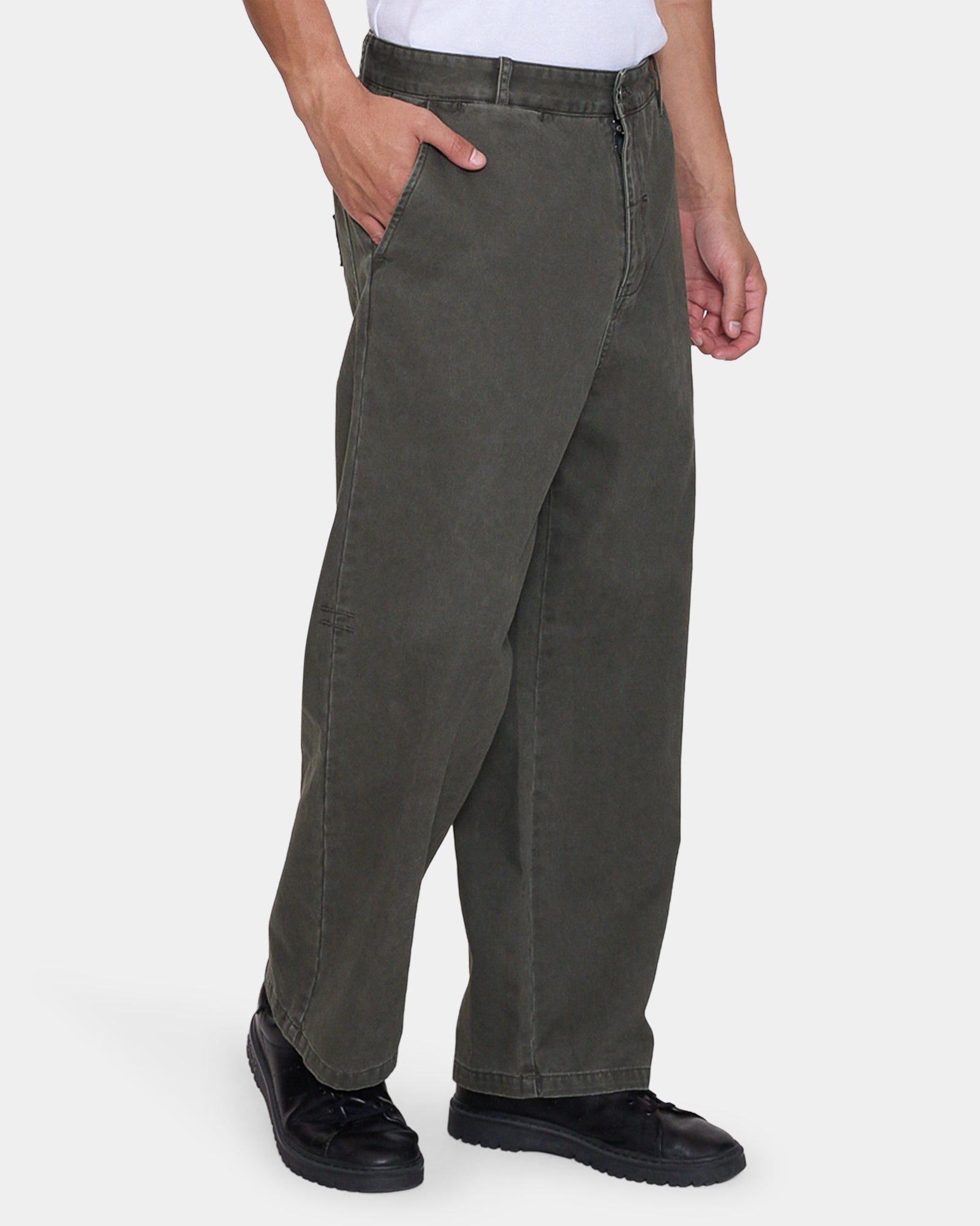 Mens Stagger Big Slacker Cropped Pants