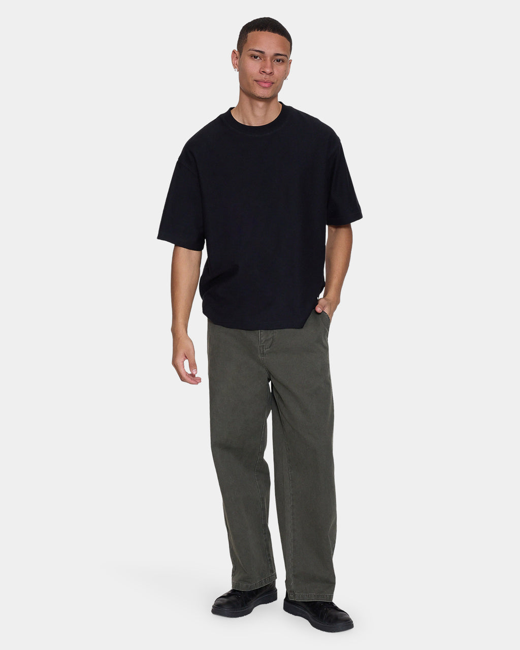 Mens Stagger Big Slacker Cropped Pants