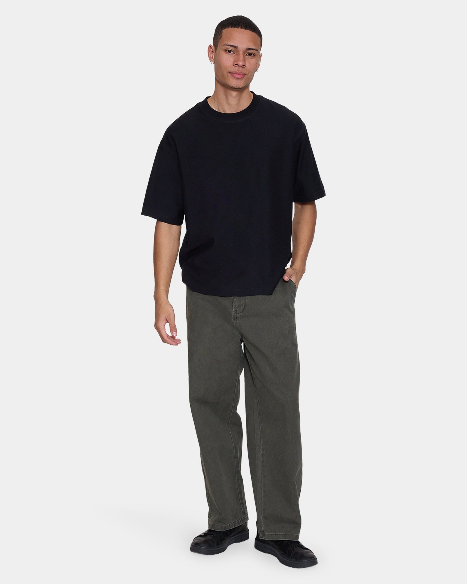 Mens Stagger Big Slacker Cropped Pants