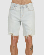 MENS DESTROYED BONES DENIM SHORTS