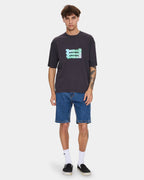 Mens Chopped Hem Slim Straight Denim Shorts