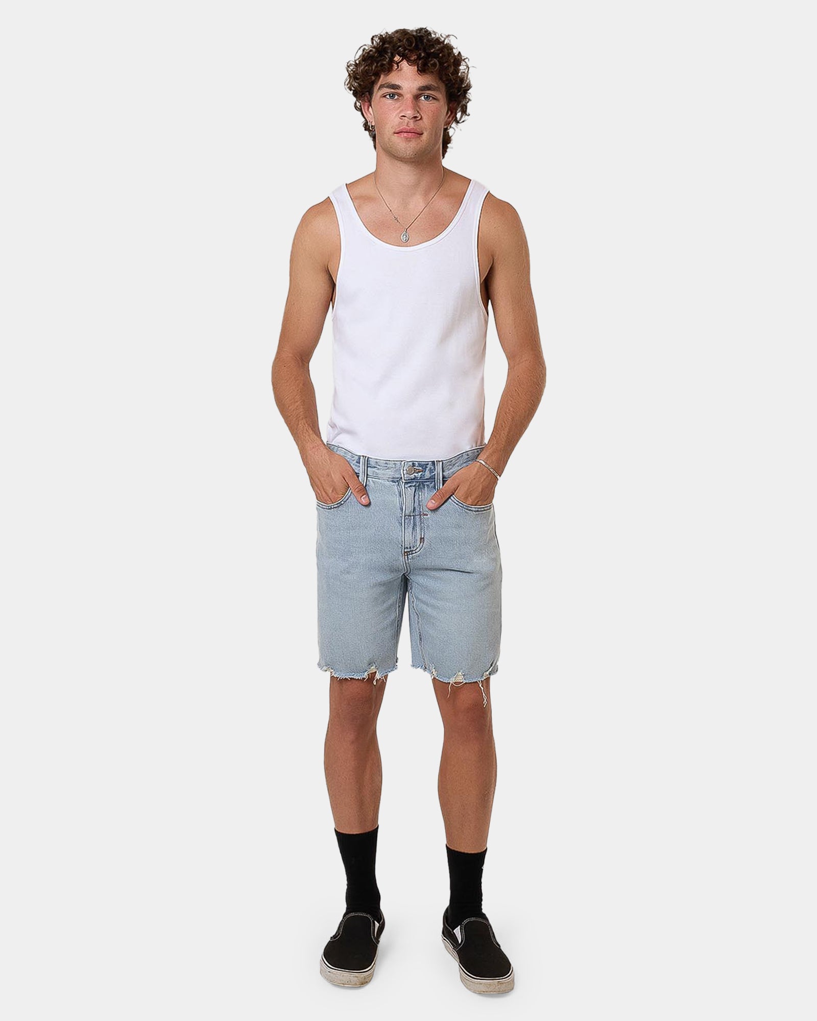 Mens Bones Denim Shorts