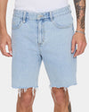 Mens Bones Raw Slim Denim Shorts