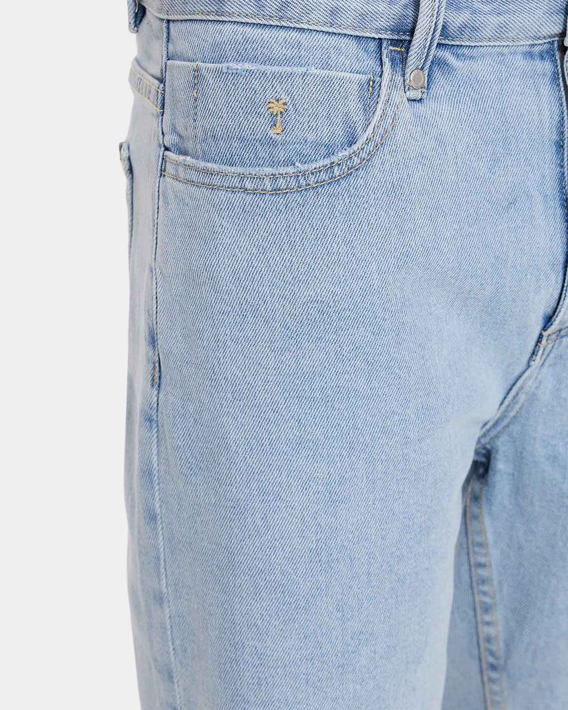 Mens Bones Raw Slim Denim Shorts