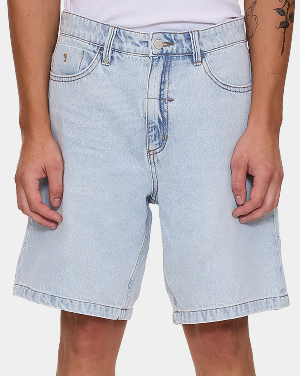 Mens Slacker Mid Denim Shorts