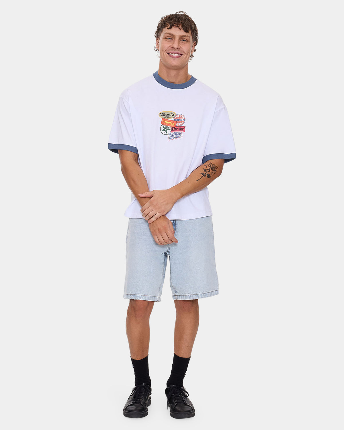 Mens Slacker Mid Denim Shorts