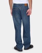 Mens Mid Slacker Relaxed Long Denim Jeans