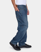 Mens Mid Slacker Relaxed Long Denim Jeans