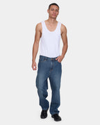 Mens Mid Slacker Relaxed Long Denim Jeans