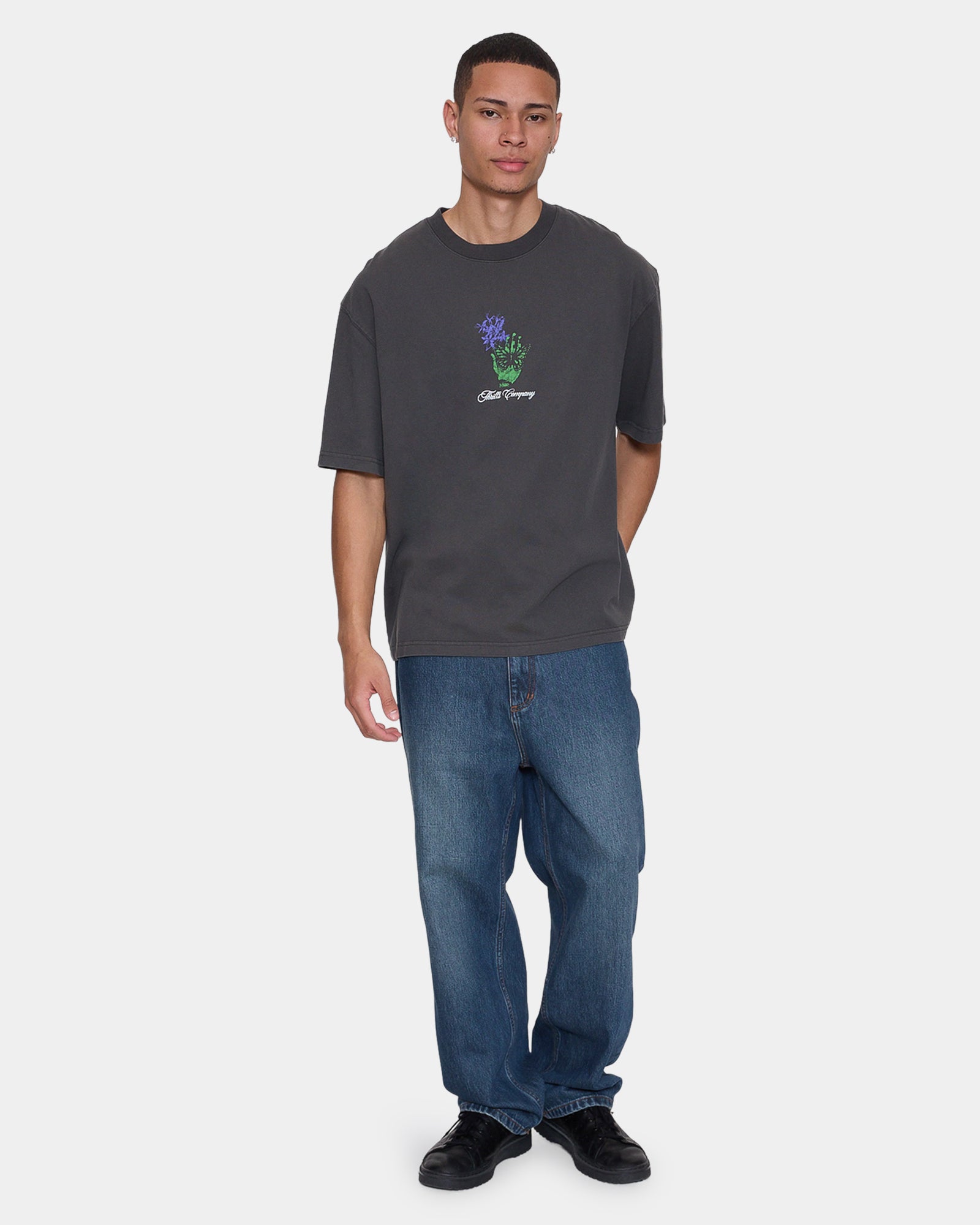 Mens Mid Slacker Relaxed Long Denim Jeans