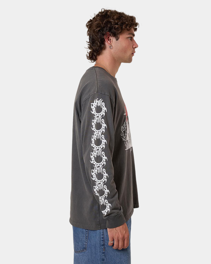 Mens Flight Risk Oversized Long Sleeve T-Shirt