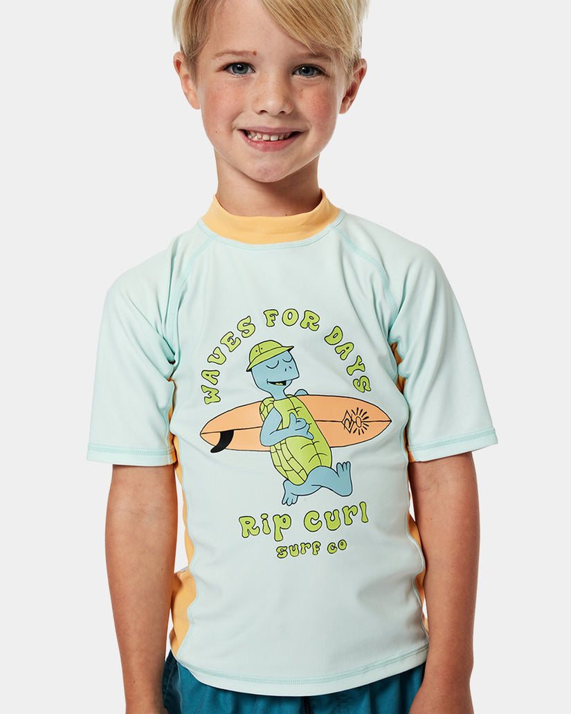 BOYS 2-7 TUBE TURTLE UPF SHORT SLEEVE RASH VEST