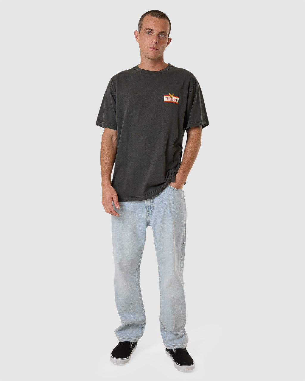 MENS NEVER STOP MERCH FIT TEE