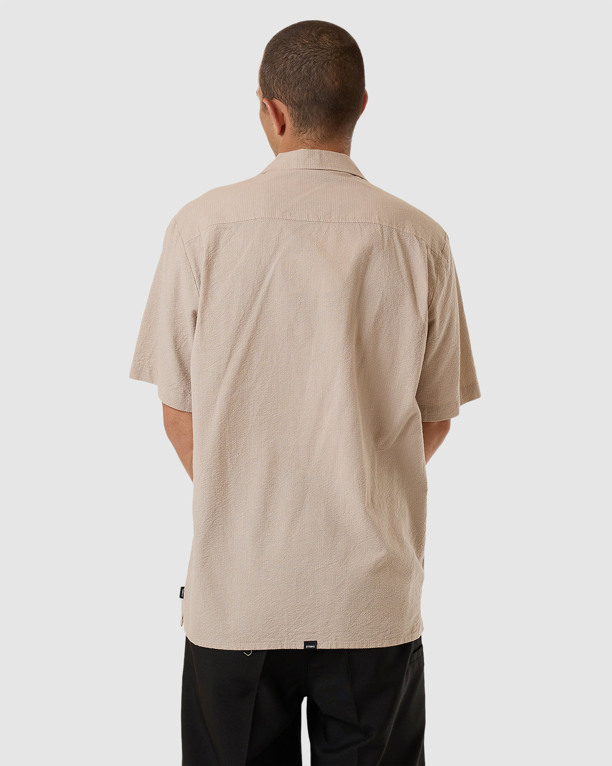 Mens Minimal Thrills Stripe Bowling Short Sleeve Shirt