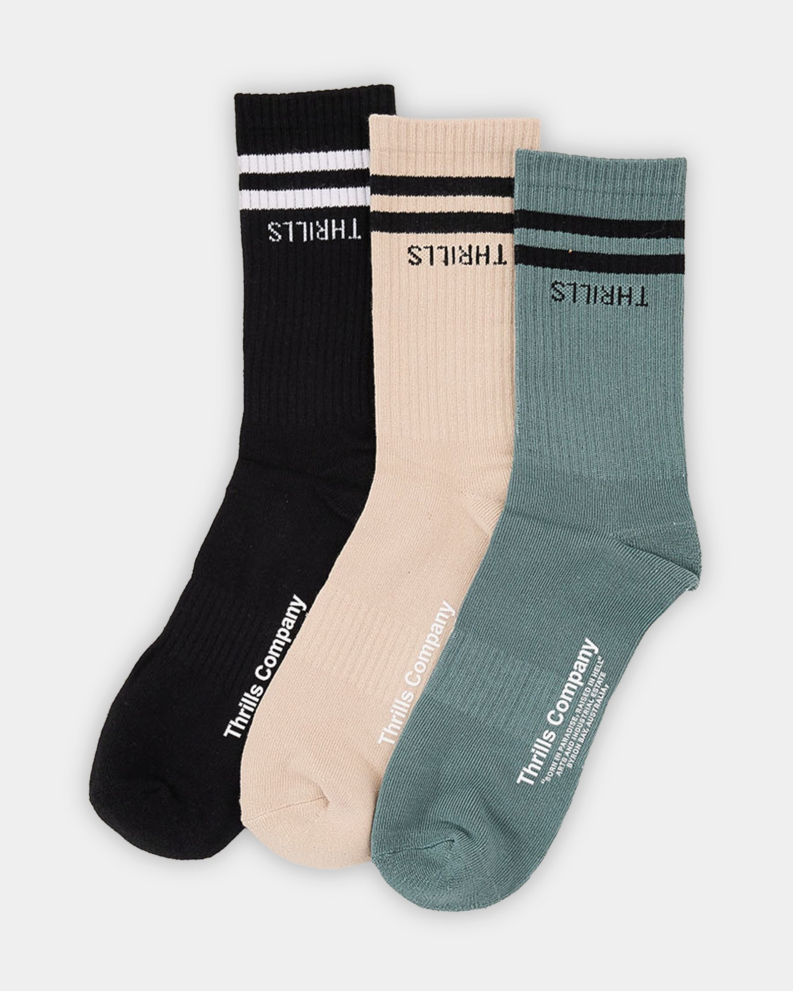 Minimal Thrills 3 Pack Crew Socks Minimal Thrills 3 Pack Crew Socks