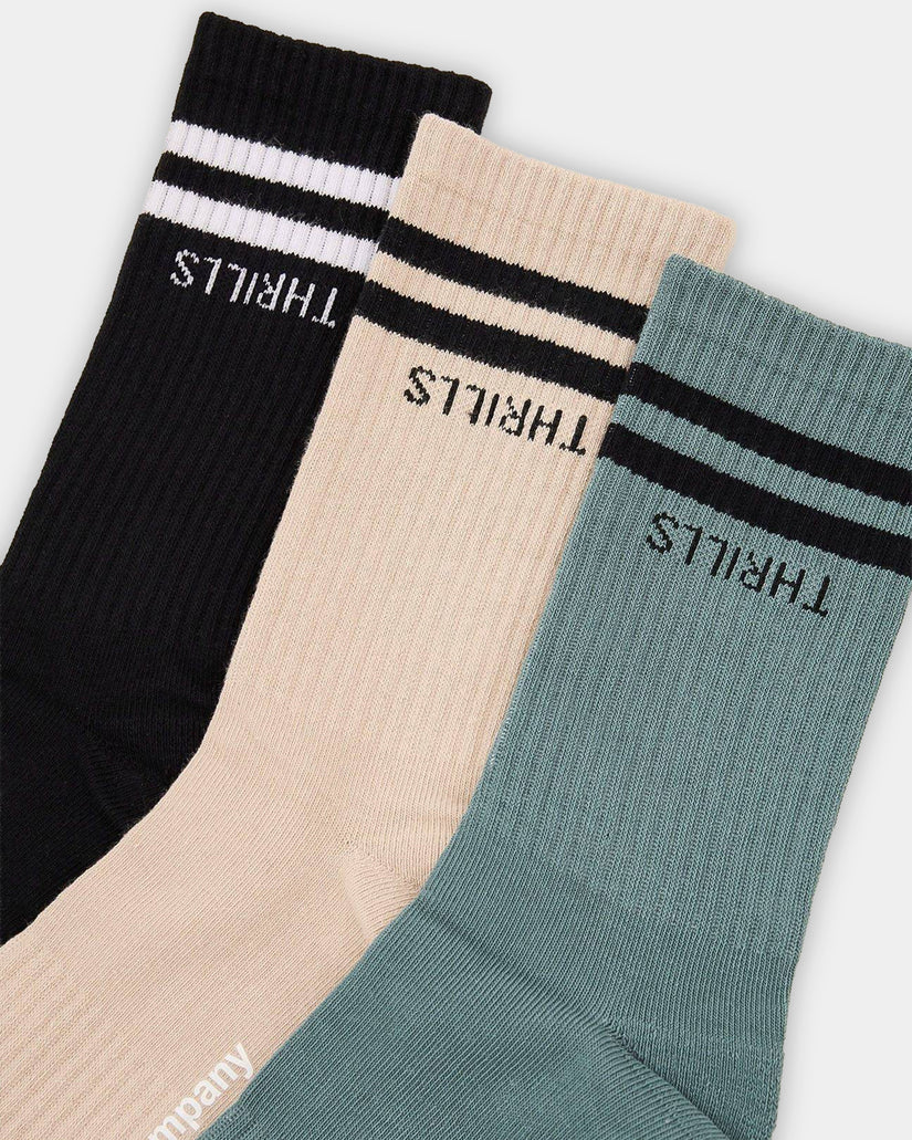 Minimal Thrills 3 Pack Crew Socks