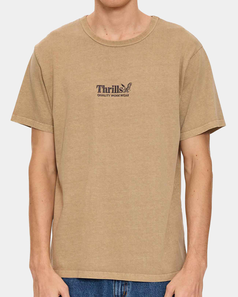 Mens Thrills Workwear Embrodery T-Shirt