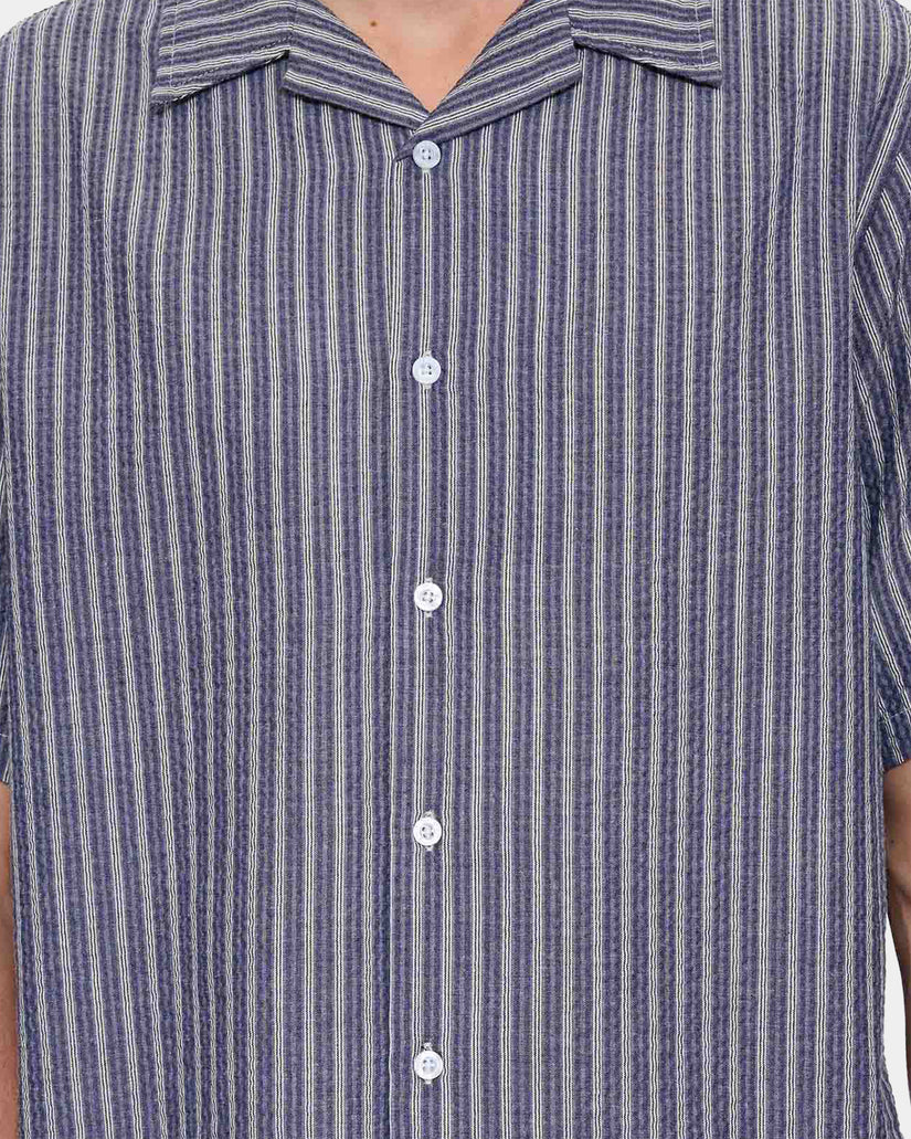 Mens Thrills Gardens Stripe Short Sleeve Shirt