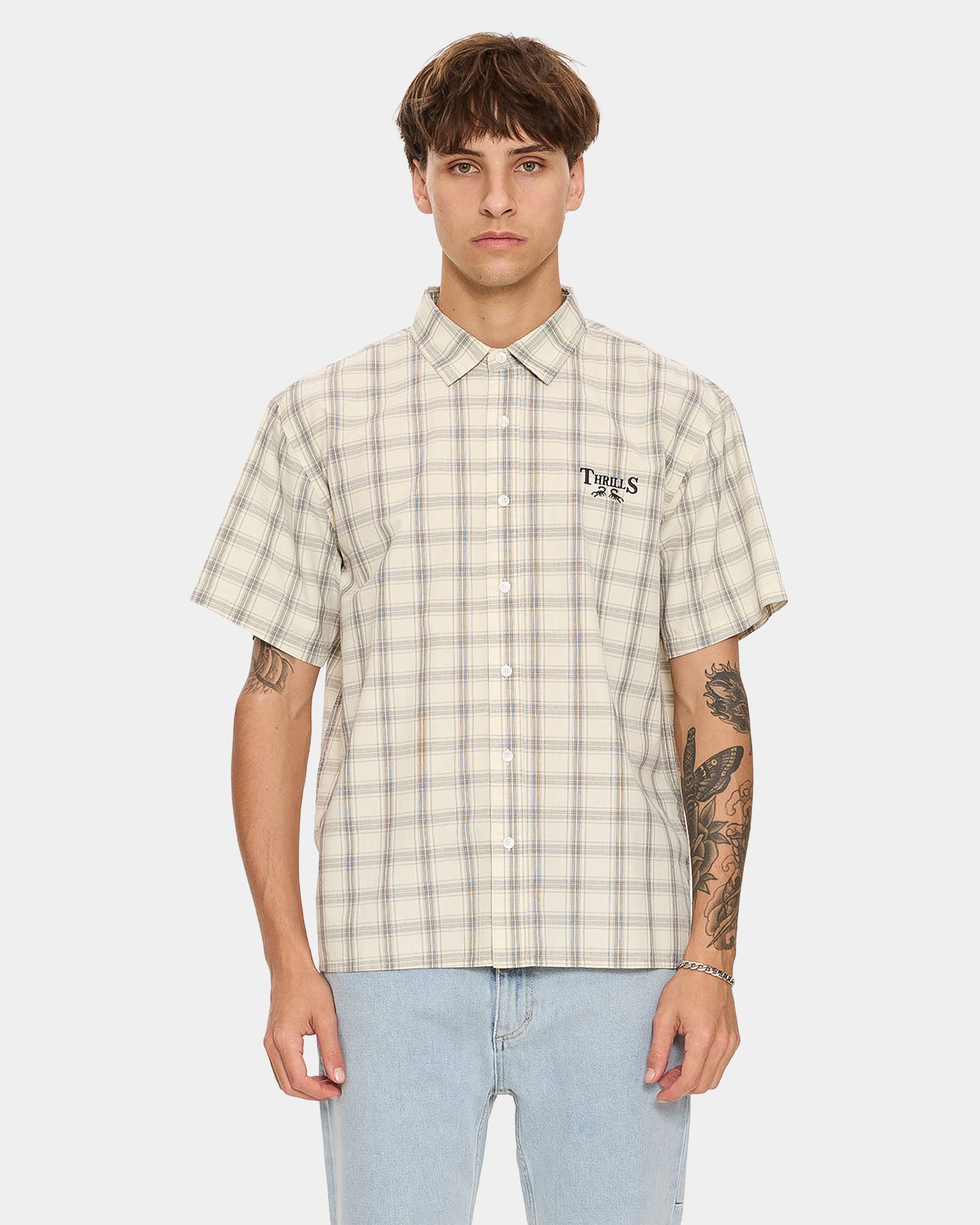 Mens Touch The Sky Check Short Sleeve Shirt Mens Touch The Sky Check Short Sleeve Shirt