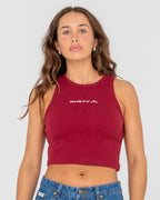 Womens Essentials Ribbed Skimmer Crop Top