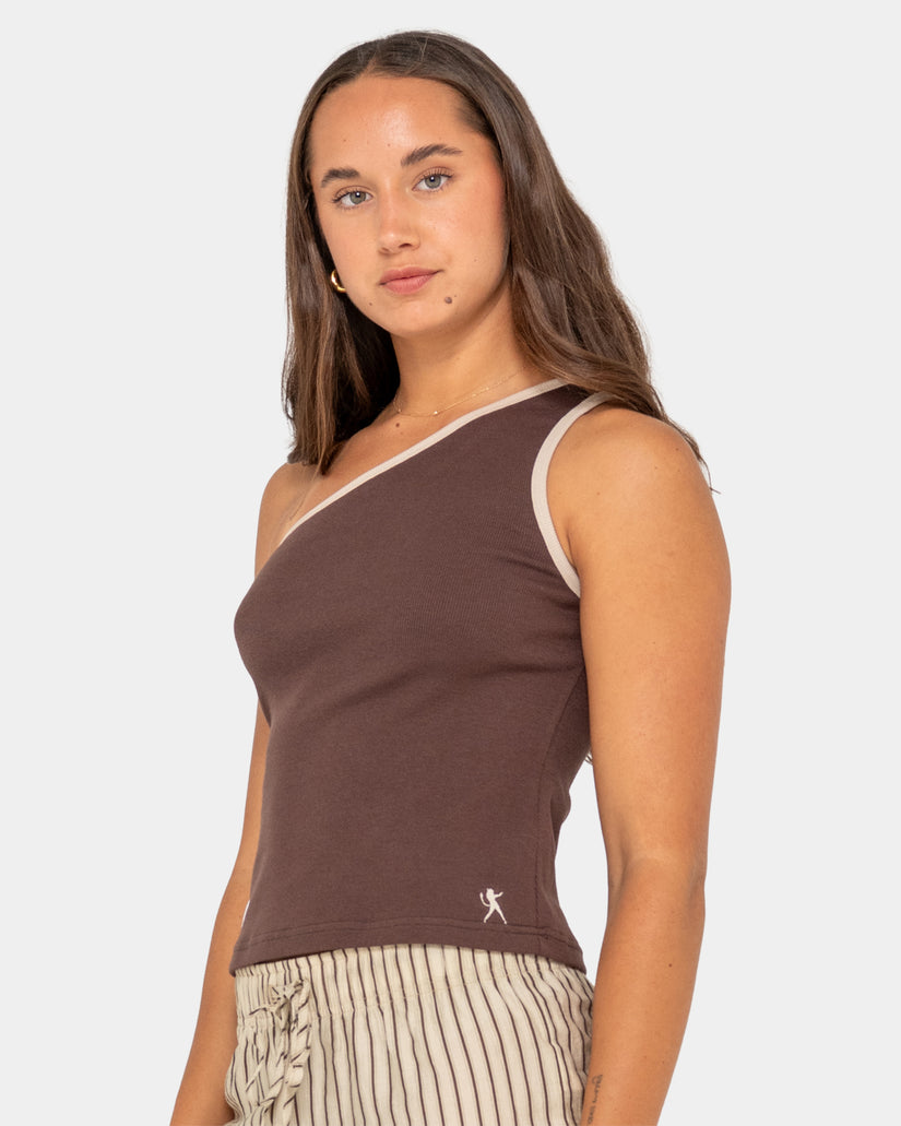 Womens Zoe One Shoulder Tank Top