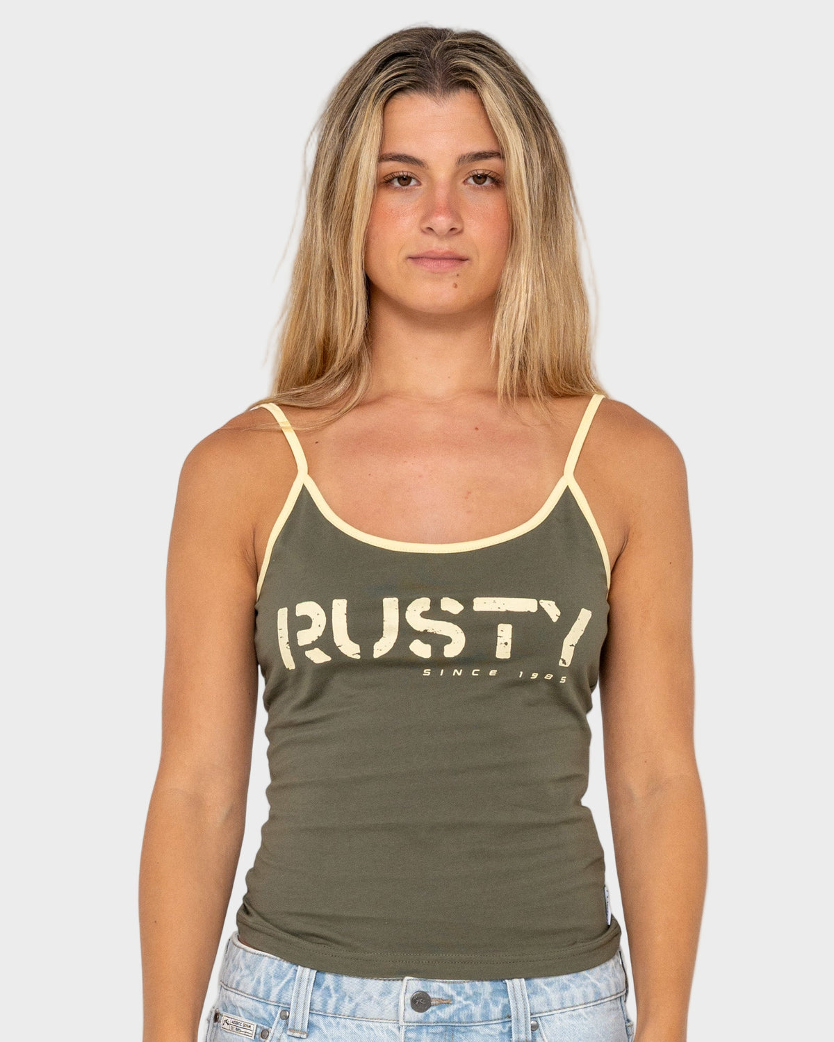 Womens Tank Girl Contrast Staple Tank Top