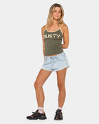 Womens Tank Girl Contrast Staple Tank Top