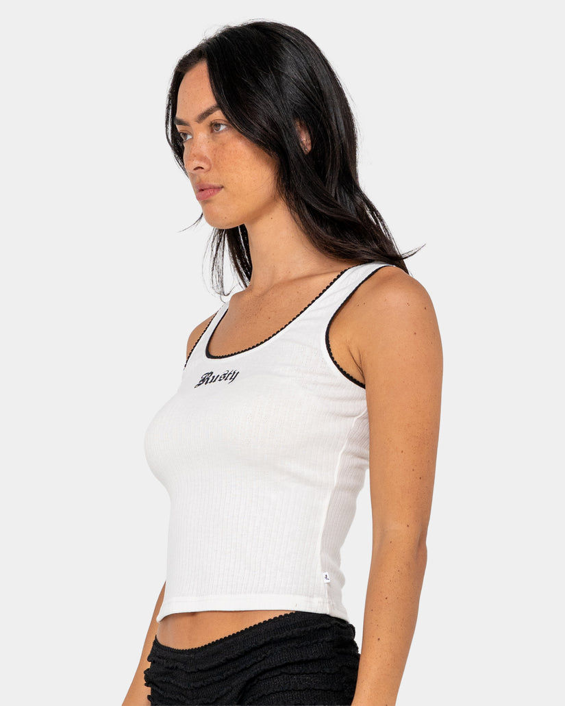 Womens Cassian Ribbed Scoop Neck Tank Top