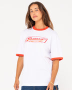WOMENS BOARDING PASS OVERSIZE SHORT SLEEVE T-SHIRT