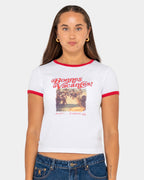 Womens Bonnes Vacances Ringer Baby T-Shirt