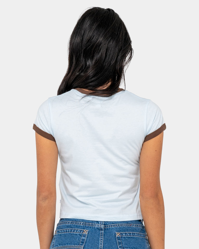 Womens Snapper Contrast Ringer Mini T-Shirt
