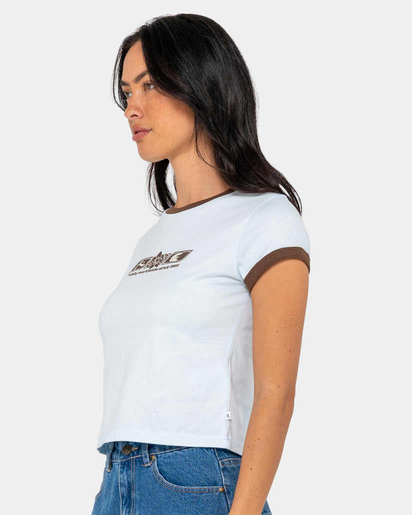 Womens Snapper Contrast Ringer Mini T-Shirt
