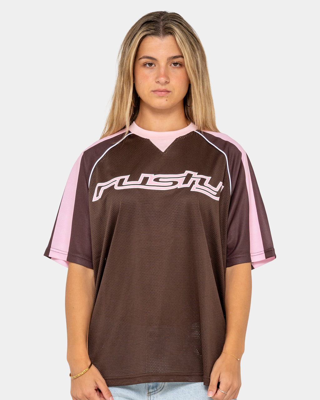 Womens Naples Contrast Oversized Sports Jersey T-Shirt