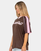 Womens Naples Contrast Oversized Sports Jersey T-Shirt