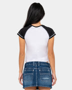 Womens Roll Out Raglan Cap Sleeve Baby T-Shirt
