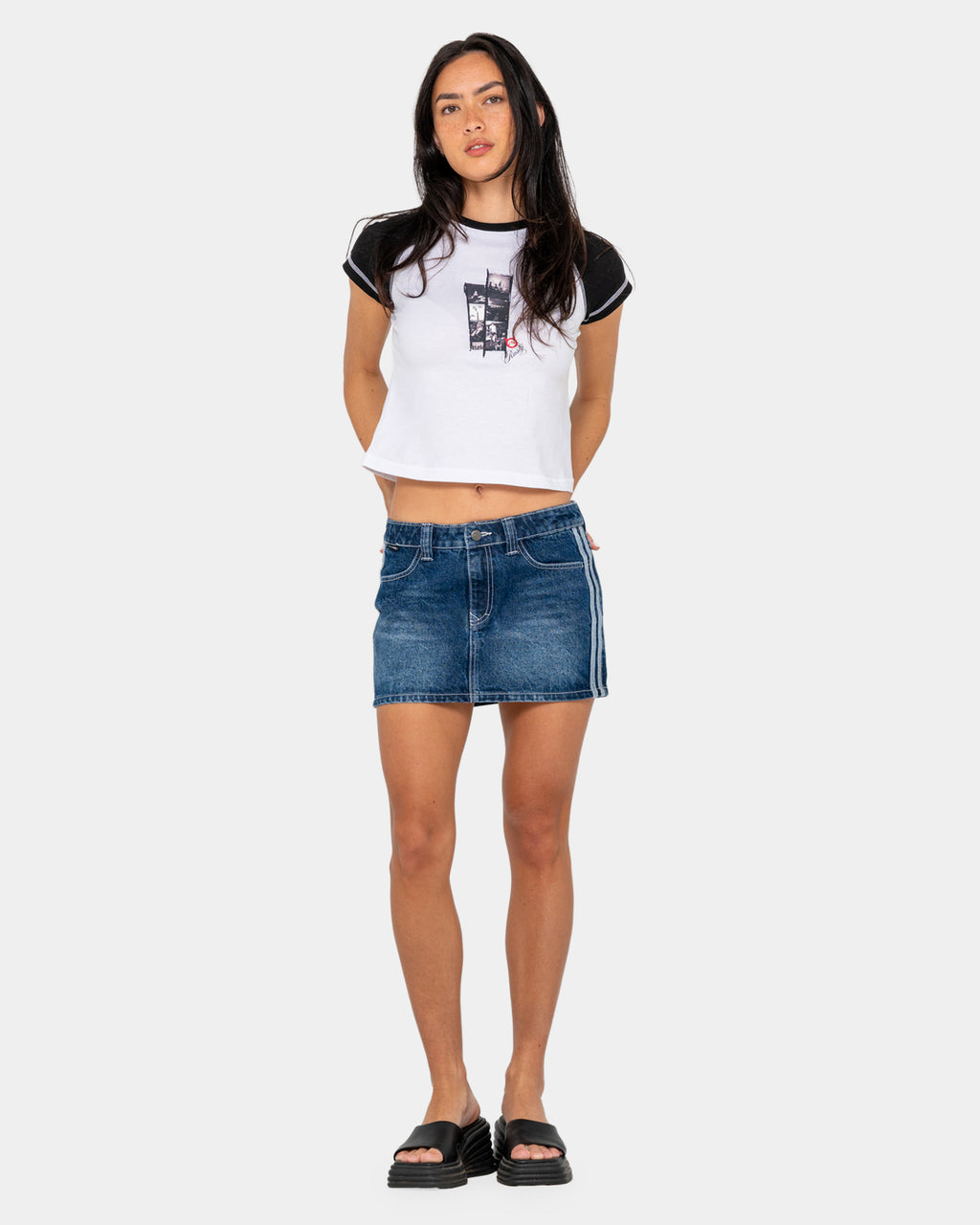 Womens Roll Out Raglan Cap Sleeve Baby T-Shirt