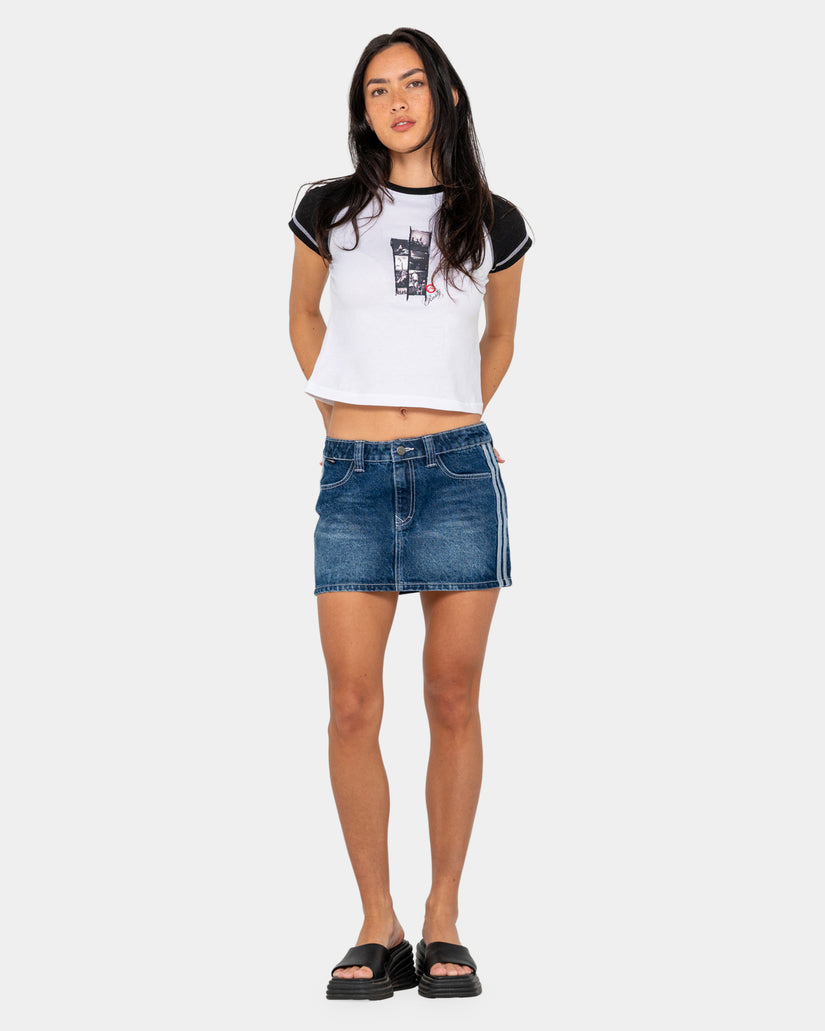 Womens Roll Out Raglan Cap Sleeve Baby T-Shirt