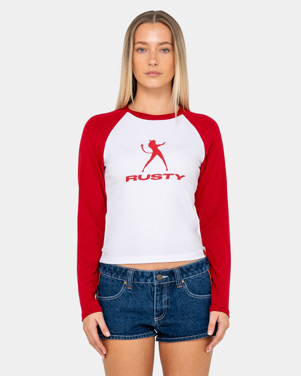 Womens Devil Raglan Long Sleeve T-Shirt