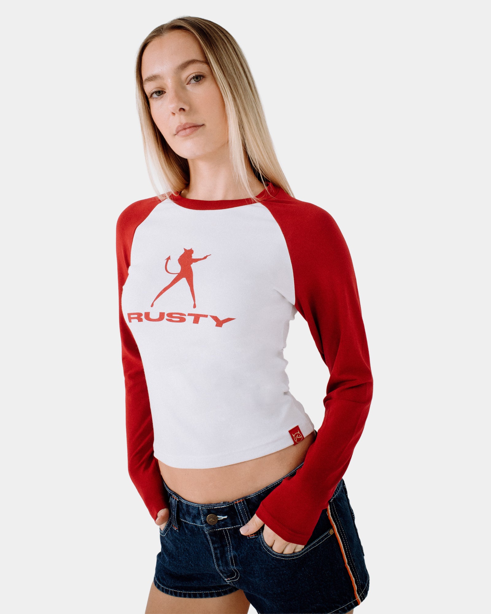 Womens Devil Raglan Long Sleeve T-Shirt