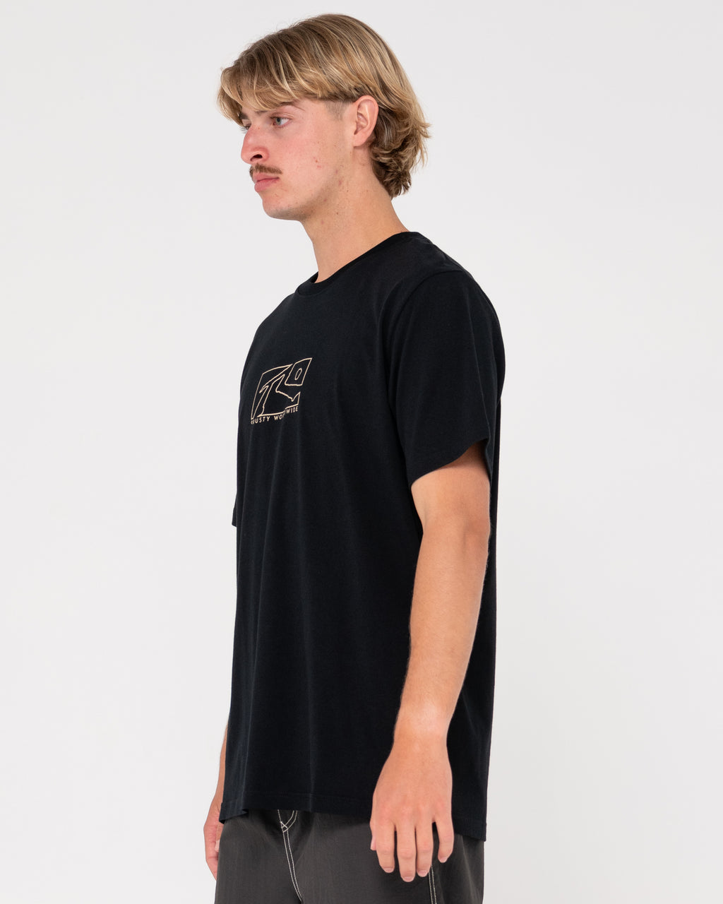 MENS BOXED OUT CENTRE FRONT SHORT SLEEVE T-SHIRT