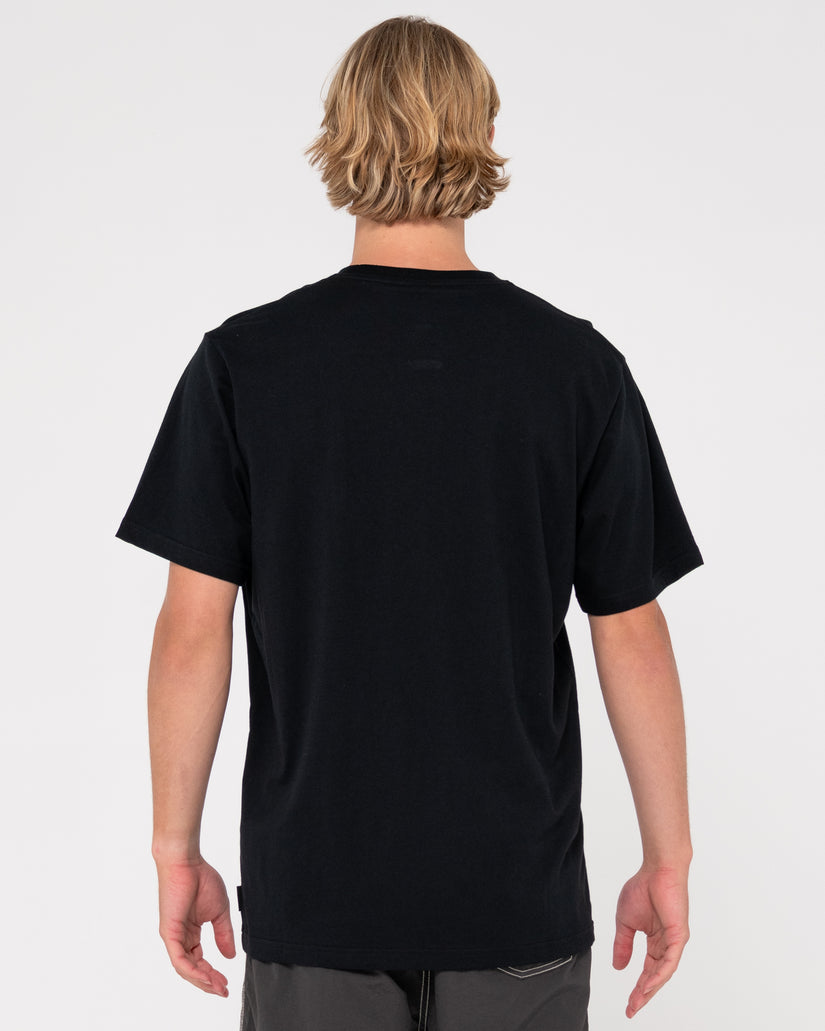 MENS BOXED OUT CENTRE FRONT SHORT SLEEVE T-SHIRT