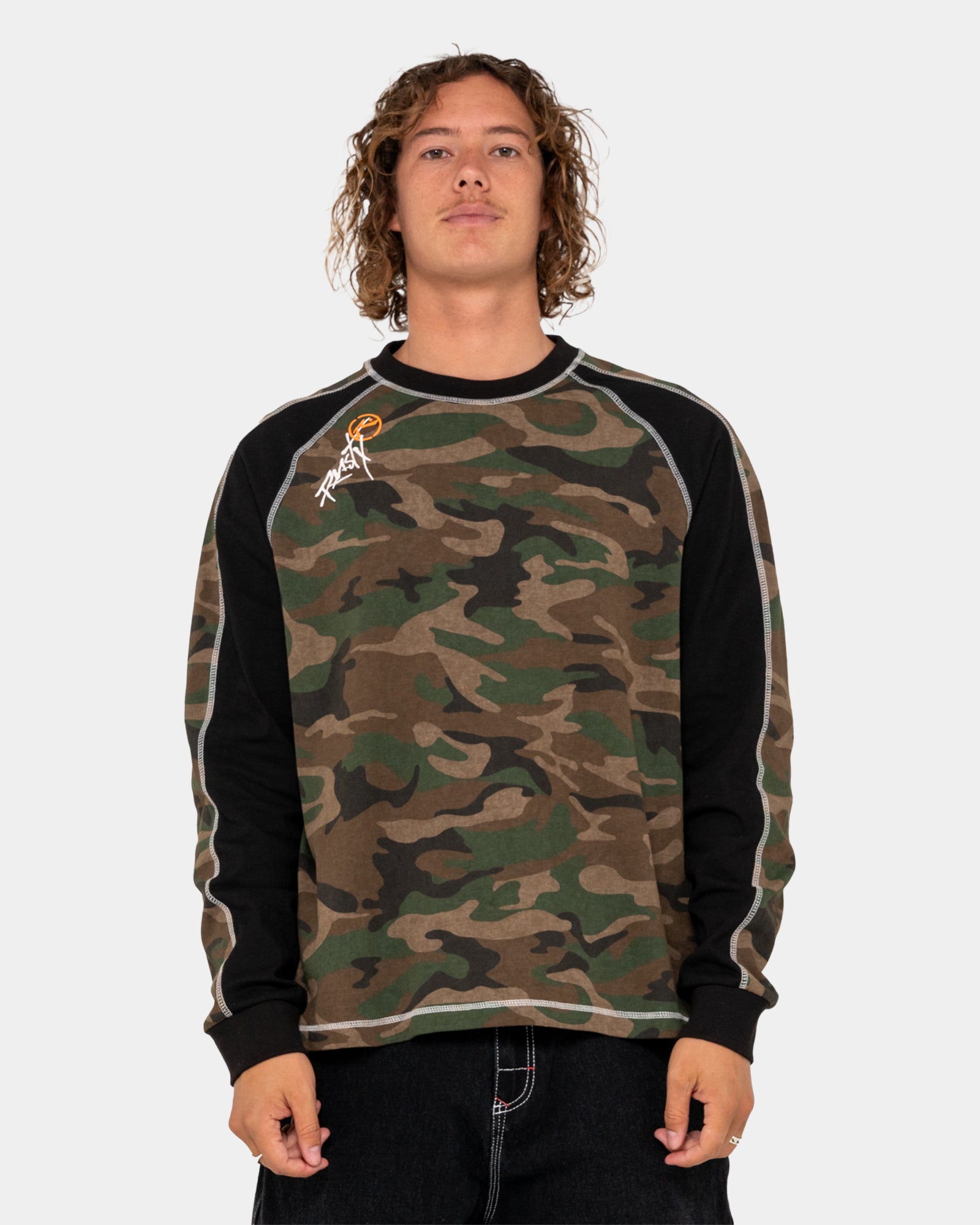 Mens Woof Raglang Long Sleeve T-Shirt