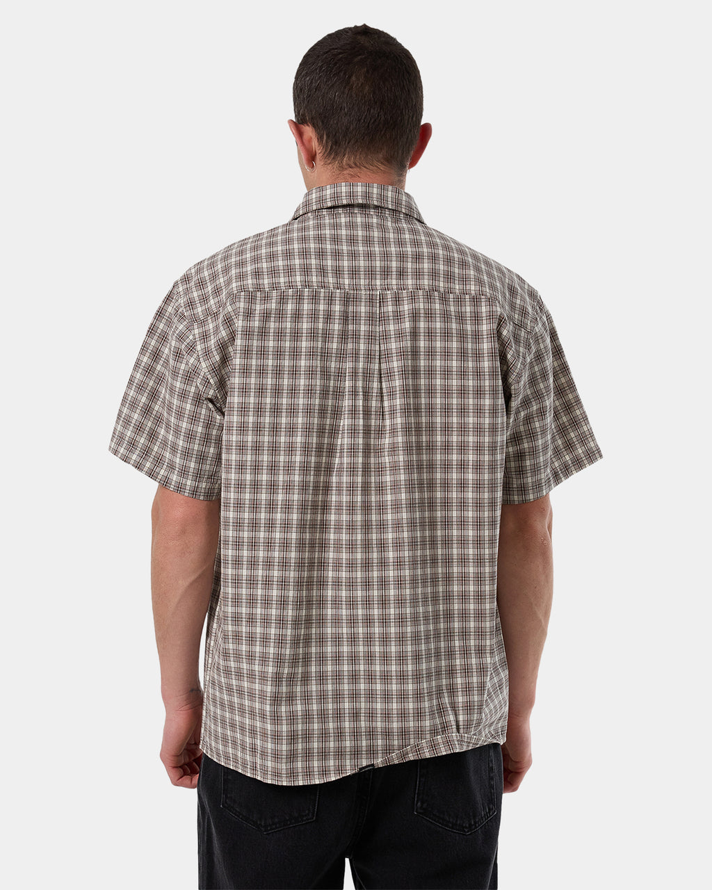 Mens Adorned Check Short Sleeve Shirt